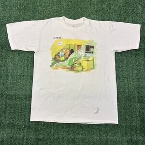 Vintage 90s The Far Side Gary Larson Christmas Comic White T-shirt  L